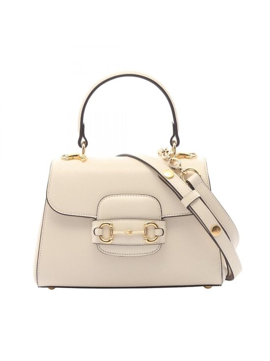Gucci Handbags - Gucci Handbag Horsebit Ivory Leather 1955 Small Top Handle Bag